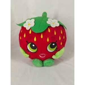 Shopkins Plush Strawberry Kiss Coin Bank Piggy Bank 8" w/bottom closure